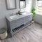 Modern Fittings Caroline Estate 60" Double Bath Vanity with Marble Top and Square Sinks