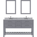 Modern Fittings Caroline Estate 60" Double Bath Vanity with Marble Top and Square Sinks