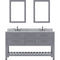 Modern Fittings Caroline Estate 60" Double Bath Vanity with Marble Top and Square Sinks Faucets