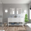 Modern Fittings Caroline Estate 60" Double Bath Vanity with Marble Top and Square Sinks Faucets