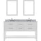 Modern Fittings Caroline Estate 60" Double Bath Vanity with Marble Top and Square Sinks Faucets