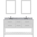 Modern Fittings Caroline Estate 60" Double Bath Vanity with Marble Top and Square Sinks