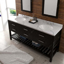 Modern Fittings Caroline Estate 72" Double Bath Vanity with Calacatta Quartz Top and Round Sinks