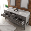 Modern Fittings Caroline Estate 72" Double Bath Vanity with Calacatta Quartz Top and Round Sinks