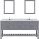 Modern Fittings Caroline Estate 72" Double Bath Vanity with Calacatta Quartz Top and Round Sinks