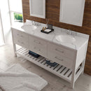 Modern Fittings Caroline Estate 72" Double Bath Vanity with Calacatta Quartz Top and Round Sinks