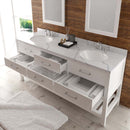 Modern Fittings Caroline Estate 72" Double Bath Vanity with Calacatta Quartz Top and Round Sinks