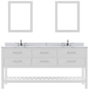 Modern Fittings Caroline Estate 72" Double Bath Vanity with Calacatta Quartz Top and Round Sinks Faucets