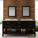 Modern Fittings Caroline Estate 72" Double Bath Vanity with Calacatta Quartz Top and Square Sinks Faucets