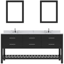 Modern Fittings Caroline Estate 72" Double Bath Vanity with Calacatta Quartz Top and Square Sinks