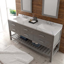 Modern Fittings Caroline Estate 72" Double Bath Vanity with Calacatta Quartz Top and Square Sinks