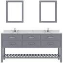 Modern Fittings Caroline Estate 72" Double Bath Vanity with Calacatta Quartz Top and Square Sinks