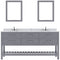 Modern Fittings Caroline Estate 72" Double Bath Vanity with Calacatta Quartz Top and Square Sinks