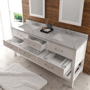 Modern Fittings Caroline Estate 72" Double Bath Vanity with Calacatta Quartz Top and Square Sinks Faucets