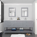 Modern Fittings Caroline Estate 72" Double Bath Vanity with Cultured Marble Quartz Top and Round Sinks