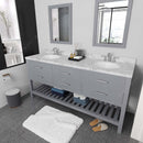 Modern Fittings Caroline Estate 72" Double Bath Vanity with Cultured Marble Quartz Top and Round Sinks