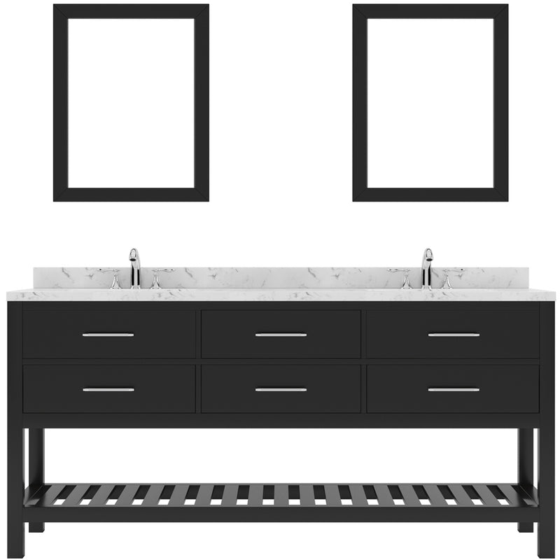 Modern Fittings Caroline Estate 72" Double Bath Vanity with Cultured Marble Quartz Top and Square Sinks