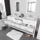 Modern Fittings Caroline Estate 72" Double Bath Vanity with Cultured Marble Quartz Top and Square Sinks Faucets