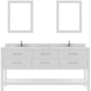 Modern Fittings Caroline Estate 72" Double Bath Vanity with Cultured Marble Quartz Top and Square Sinks Faucets