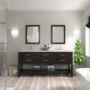 Modern Fittings Caroline Estate 72" Double Bath Vanity with Quartz Top and Round Sinks