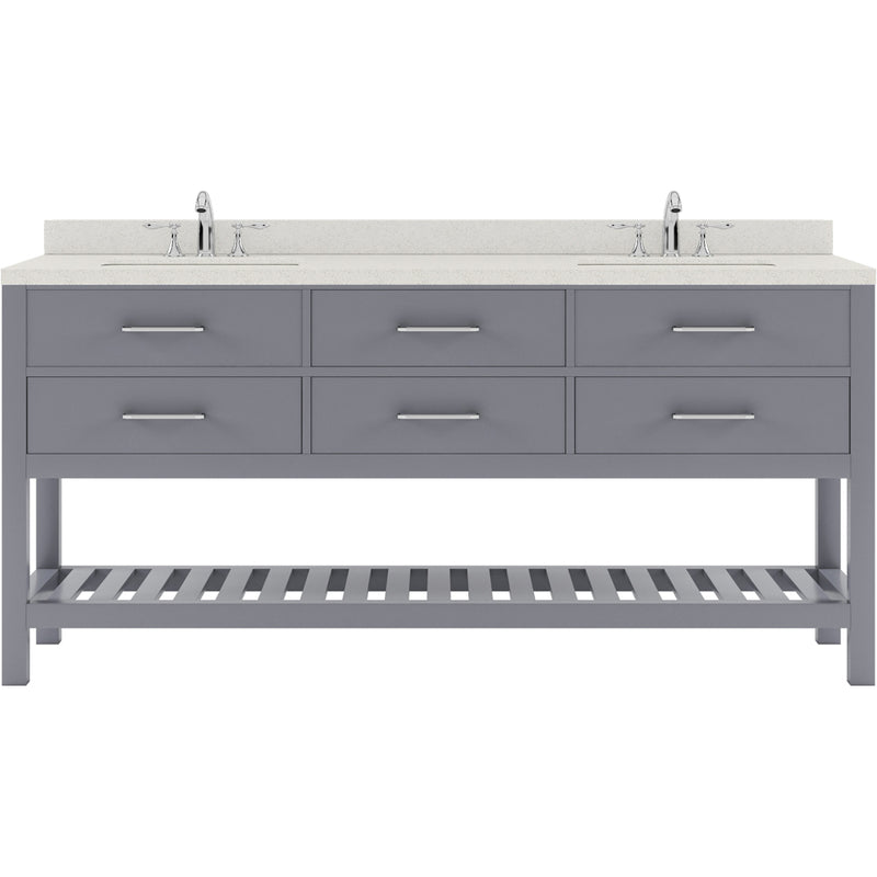 Modern Fittings Caroline Estate 72" Double Bath Vanity with Quartz Top and Round Sinks