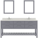 Modern Fittings Caroline Estate 72" Double Bath Vanity with Quartz Top and Round Sinks