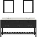 Modern Fittings Caroline Estate 72" Double Bath Vanity with Quartz Top and Square Sinks Faucets