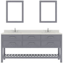 Modern Fittings Caroline Estate 72" Double Bath Vanity with Quartz Top and Square Sinks