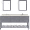 Modern Fittings Caroline Estate 72" Double Bath Vanity with Quartz Top and Square Sinks Faucets