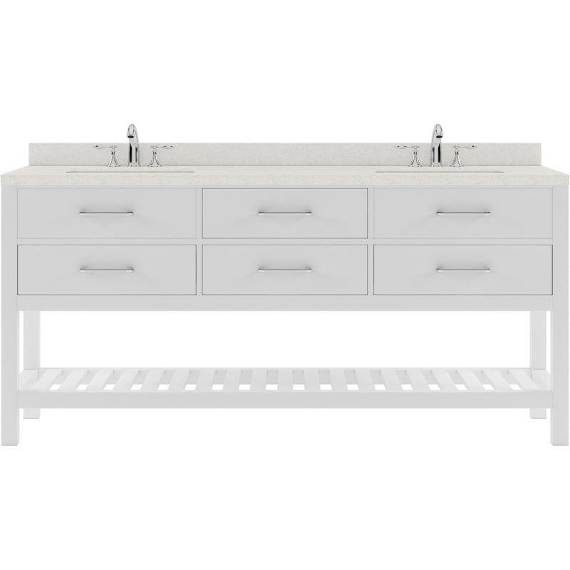 Modern Fittings Caroline Estate 72" Double Bath Vanity with Quartz Top and Square Sinks