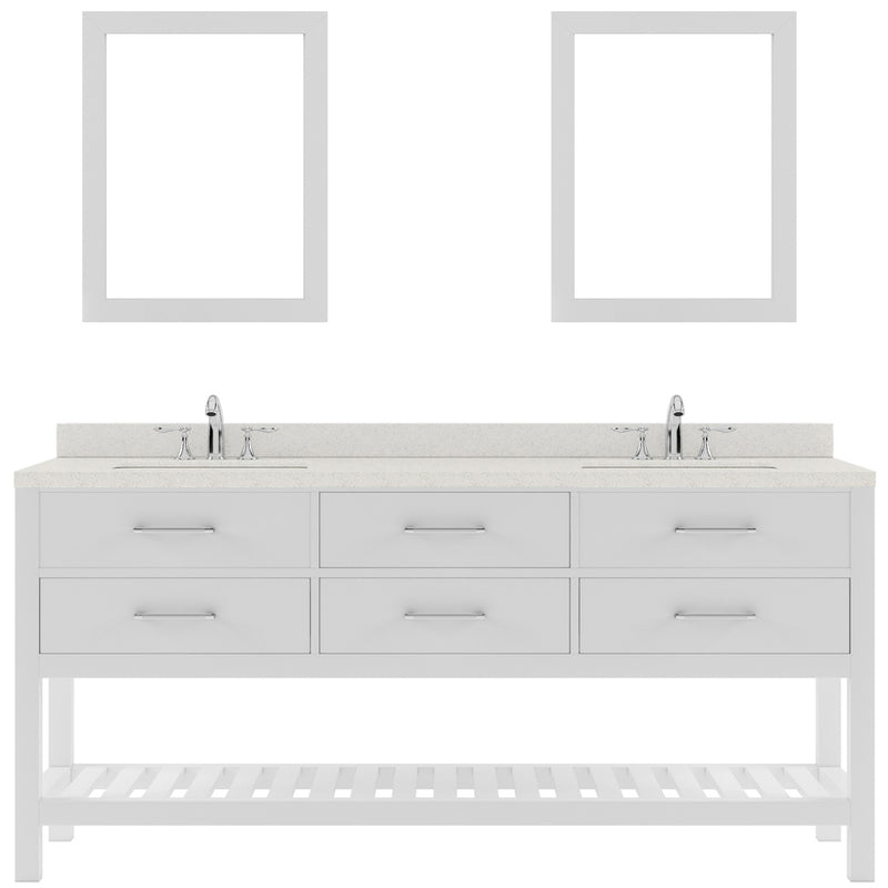 Modern Fittings Caroline Estate 72" Double Bath Vanity with Quartz Top and Square Sinks