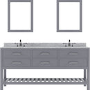 Modern Fittings Caroline Estate 72" Double Bath Vanity with Marble Top and Round Sinks Faucets