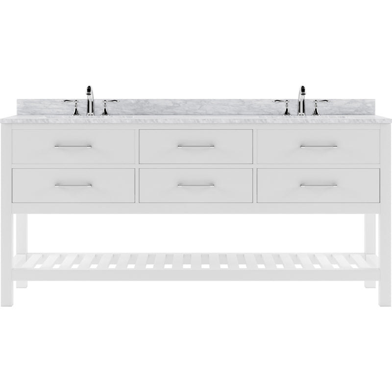 Modern Fittings Caroline Estate 72" Double Bath Vanity with Marble Top and Round Sinks