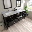 Modern Fittings Caroline Estate 72" Double Bath Vanity with Marble Top and Square Sinks