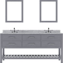 Modern Fittings Caroline Estate 72" Double Bath Vanity with Marble Top and Square Sinks  Faucets