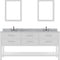 Modern Fittings Caroline Estate 72" Double Bath Vanity with Marble Top and Square Sinks  Faucets