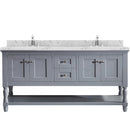 Modern Fittings Julianna 60" Double Bath Vanity with Cultured Marble Quartz Top and Square Sinks