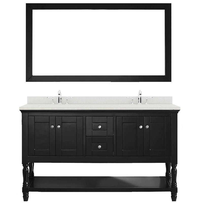 Modern Fittings Julianna 60" Double Bath Vanity with Dazzle Quartz Top and Square Sinks