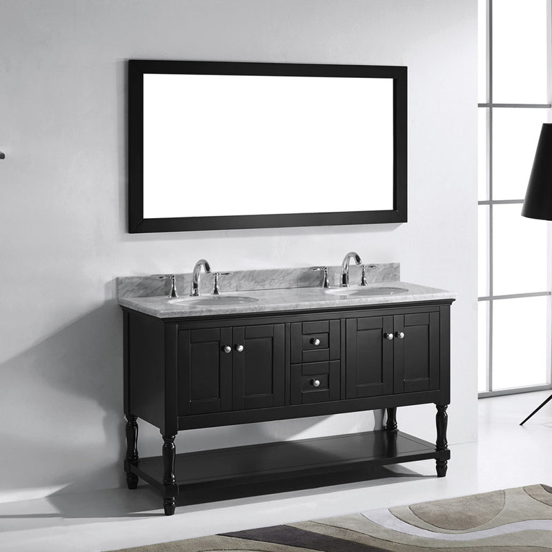 Modern Fittings Julianna 60" Double Bath Vanity with Marble Top and Round Sinks