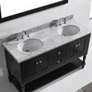 Modern Fittings Julianna 60" Double Bath Vanity with Marble Top and Round Sinks Faucets