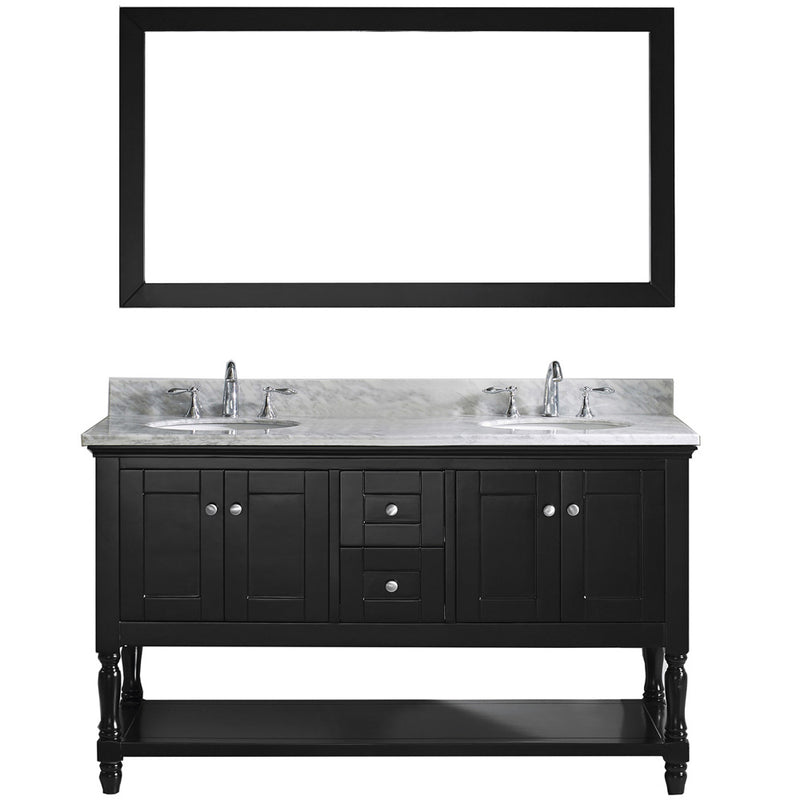 Modern Fittings Julianna 60" Double Bath Vanity with Marble Top and Round Sinks