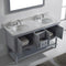 Modern Fittings Julianna 60" Double Bath Vanity with Marble Top and Round Sinks Faucets