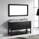 Modern Fittings Julianna 60" Double Bath Vanity with Marble Top and Square Sinks Faucets