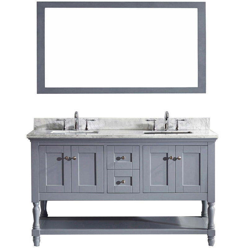 Modern Fittings Julianna 60" Double Bath Vanity with Marble Top and Square Sinks