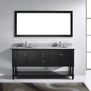 Modern Fittings Julianna 72" Double Bath Vanity with Marble Top and Sinks with Espresso