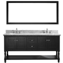 Modern Fittings Julianna 72" Double Bath Vanity in Espresso with White Marble Top with Matching Mirror