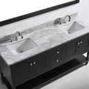 Modern Fittings Julianna 72" Double Bath Vanity with Marble Top and Sinks with Espresso