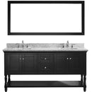 Modern Fittings Julianna 72" Double Bath Vanity in Espresso with White Marble Top with Matching Mirror