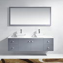 Modern Fittings Clarissa 72" Double Bath Vanity with Engineered Stone Top and Square Sinks Faucets