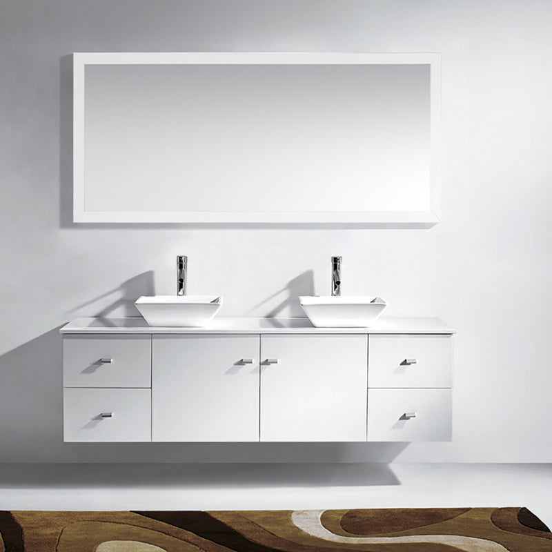 Modern Fittings Clarissa 72" Double Bath Vanity with Engineered Stone Top and Square Sinks